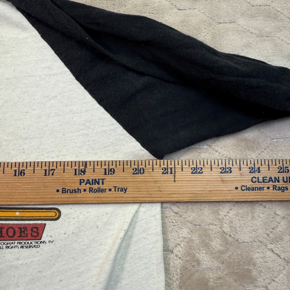 VTG 80's FOGHAT Tight Shoes World Tour‎ Raglan Shirt Sz M/L WORN Stains Look - Picture 7 of 12